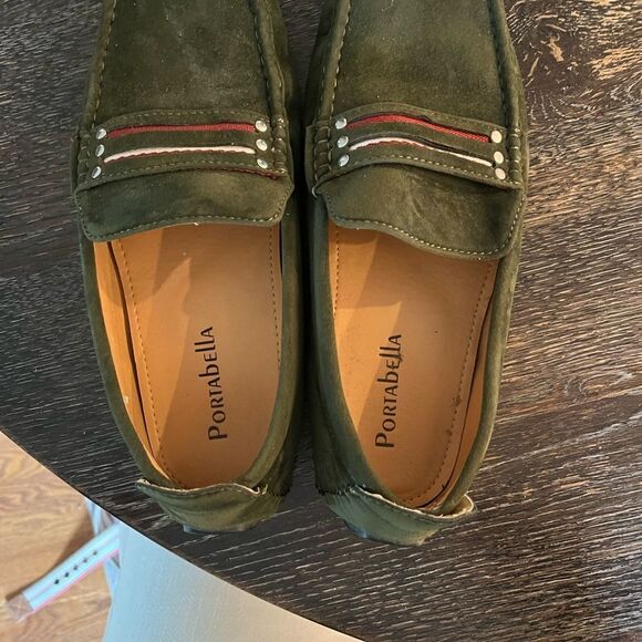 Portabella Mens Green Suede Driving Slip On Shoes sz 9-1/2 main image 6